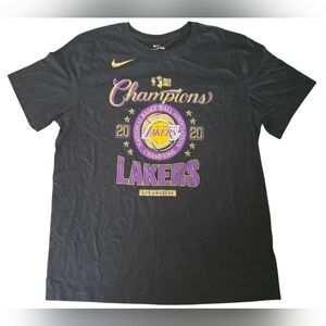 Nike LA Lakers 2020 NBA Championship Shirt Men's Large Black Basketball